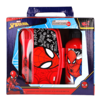 Set Spiderman Sanduicheira + Talheres + Garrafa Alumínio
