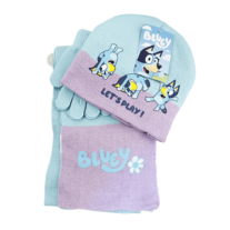 Conjunto Gorro+Cachecol+Luvas Bluey Azul
