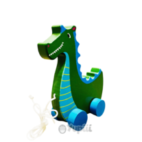 Dinossauro Brinquedo Madeira Vintage 15cm