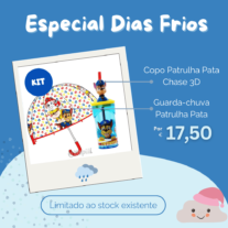 Kit Copo 3D + Guarda-Chuva Patrulha Pata