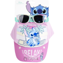 Conjunto Stitch Chapéu + Óculos de Sol Rosa Praia