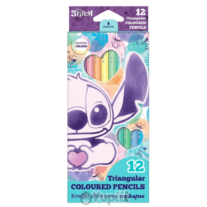 Lápis de Cor Pastel Triangular Stitch Disney "Love" 12unid.