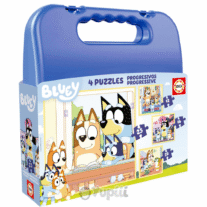 Mala de Puzzles Progressivos Bluey 12+16+20+25 peças