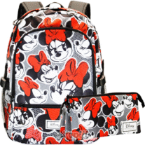 Conjunto Mochila 44cm e Estojo Triplo Minnie "Lashes"