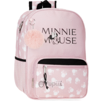 Mochila Escolar 2 fechos Minnie Mouse "Heads" 38cm