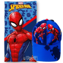 Conjunto Praia Toalha 70x140cm e Boné Tam54 Spiderman