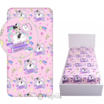 Jogo de Cama Completo Minnie Unicórnios 100% Algodão 90cm