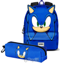 Conjunto Pré-Escolar Sonic Sega Sight - Mochila + Estojo