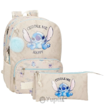 Conjunto Stitch "Cuddle Me" Mochila 44cm + Estojo Triplo