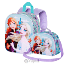 Conjunto Pré-Escolar Frozen 2 Spring Mochila 3D + Lancheira