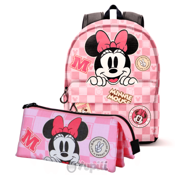 Conjunto Escolar Minnie Journey Mochila 44cm + Estojo