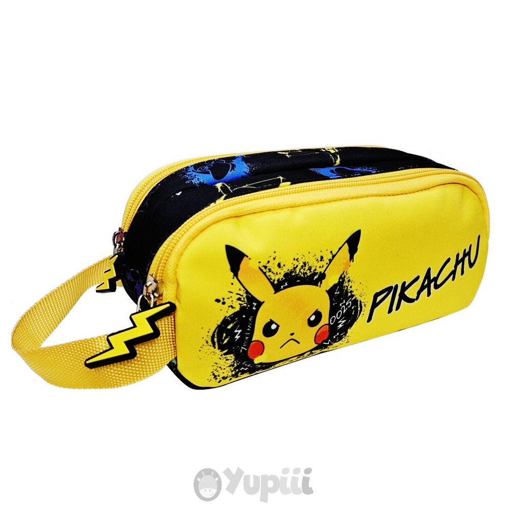 Conjunto Mochila Pokémon Pikachu 4 Peças - Lancheira, Estojo E Garrafa