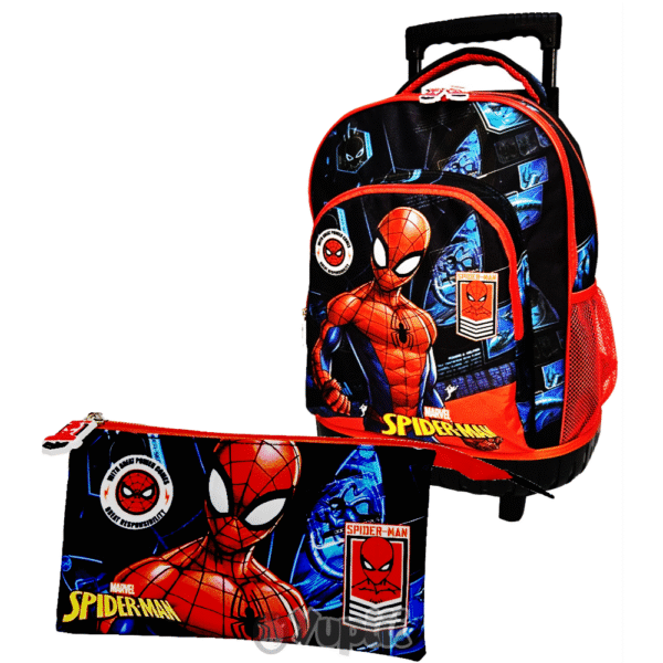 Conjunto Escolar Spiderman Trolley + Estojo
