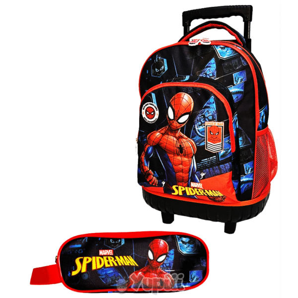 Conjunto Escolar Spiderman Trolley + Estojo