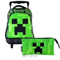 Conjunto Escolar Minecraft Trolley + Estojo