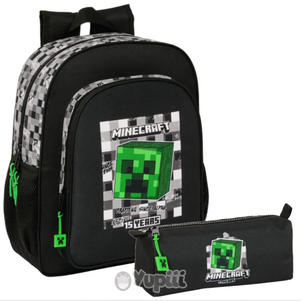 Conjunto Escolar Minecraft 15 Years - Mochila + Estojo