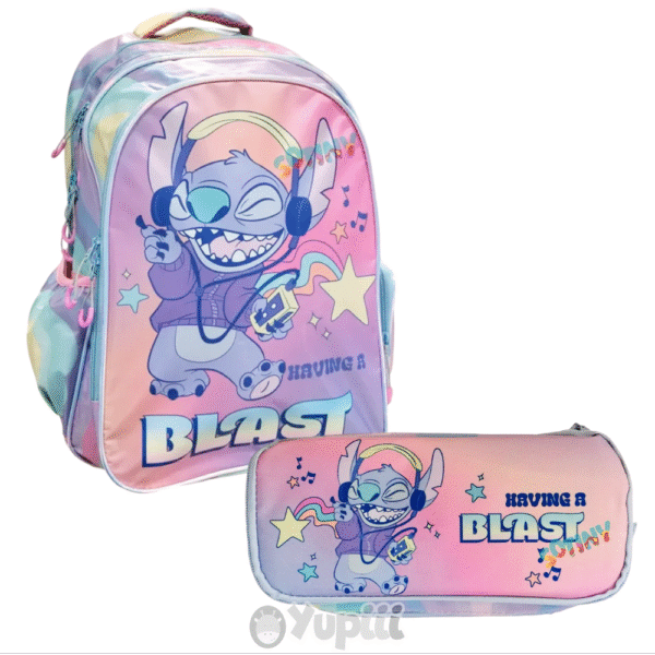 Conjunto Escolar Stitch Blast - Mochila + Estojo
