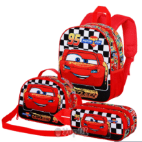 Conjunto Pré-Escolar Cars - Mochila + Lancheira + Estojo