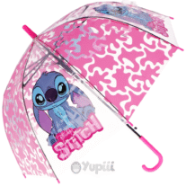 Guarda-Chuva Stitch Transparente Automático 48cm