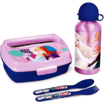 Conjunto Frozen Sanduicheira, Talheres e Cantil 4 Peças