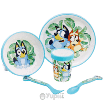 Conjunto de Refeição Antiderrapante Bluey e Bingo 5 peças