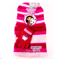 Conjunto Gabby's Dollhouse Gorro, Luvas e Gola