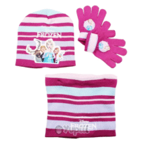 Conjunto Frozen Gorro, Luvas e Gola