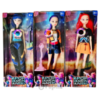 Conjunto 3 Bonecas K-Pop Demon Hunters 30cm c/ Som e Instrumentos 3+