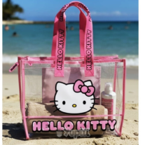 Bolsa de Praia Hello Kitty Glitter Transparente 50x40cm