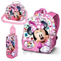 Conjunto Pré-Escolar Minnie Mouse Too Cute - Mochila + Estojo + Lancheira