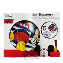 Conjunto de Refeição Cerâmica Mickey Mouse 3 Peças Caixa Presente 4+