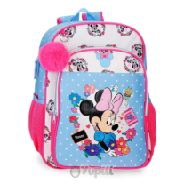 Mochila Escolar Minnie "Flowers" 40cm Adaptável Trolley