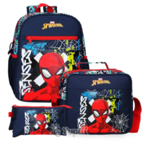 Conjunto Escolar Spiderman 'Grafity' Marvel - Estojo, Mochila e Lancheira