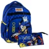 Conjunto Escolar Mochila Adaptável 42cm e Estojo Triplo Sonic the Hedgehog