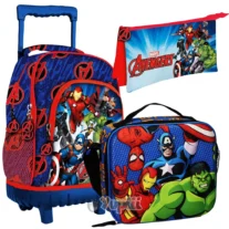 Conjunto Escolar Marvel Avengers Trolley 44cm