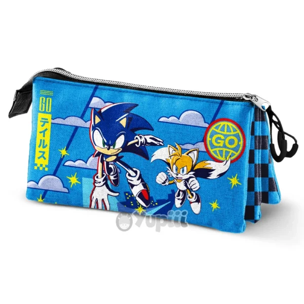 Estojo Triplo Sonic The Hedgehog Go