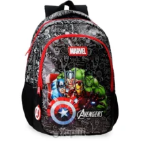 Mochila Escolar Avengers Team Marvel 42cm Adaptável
