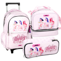 Conjunto Escolar Guerreiras K-Pop - Trolley, Estojo e Lancheira Térmica