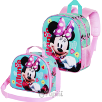 Conjunto Pré-Escolar 3D Minnie Pose - Mochila e Lancheira Térmica