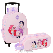 Conjunto Pré-Escolar Guerreiras K-Pop Chibi - Trolley e Estojo Duplo