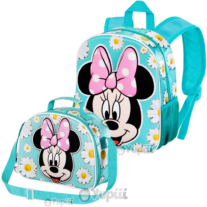 Conjunto Pré-Escolar Minnie Mouse Spring - Mochila 3D e Lancheira Térmica