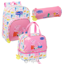 Conjunto Pré-Escolar Peppa Pig - Mochila, Estojo e Lancheira Térmica