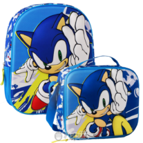 Conjunto Pré-Escolar Sonic 3D - Mochila e Lancheira Térmica