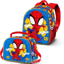 Conjunto Pré-Escolar Spidey Web Out 3D - Mochila e Lancheira