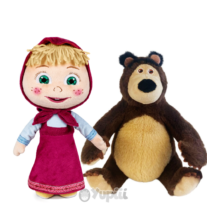 Conjunto Peluches A Masha e o Urso 18cm