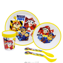 Set Refeição Premium Patrulha Pata Antiderrapante 5 Pcs Bicolor