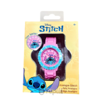 Relógio Analógico Aprende as Horas Stitch Disney Caixa Presente 4+